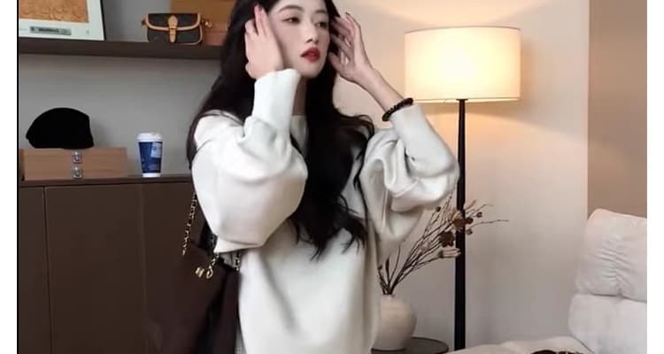 지금 신제품 임산부 느긋한 캐주얼 세트 가을 겨울 새로운 니트 스웨터 스웨터 방귀 커튼 바지 투피스 세트 착용 가져 가라. 상세 이미지 26