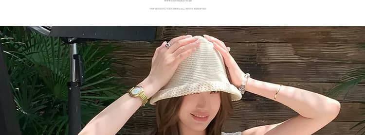 신제품 출산 착용 여름 비즈 꽃 포도 나무 치마 무거운 작업 식물 링 그리드 자수 루즈핏 한 마디 페이크 레이어드 조끼 스커트 상세 이미지 49