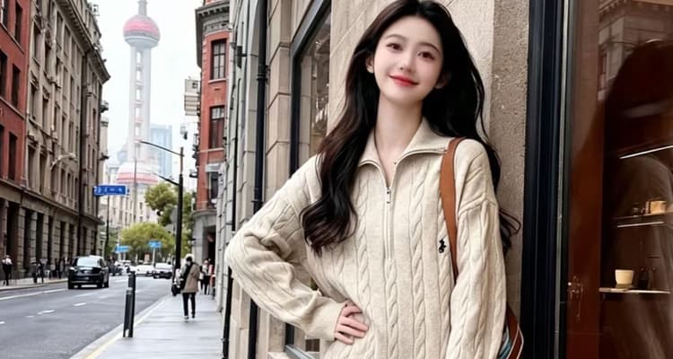 출산 착용 새로운 디자인 센스 반하이넥 지퍼 롱 코트 스웨터 드레스 가을 겨울철 품격 드레스 기본 셔츠 상세 이미지 32