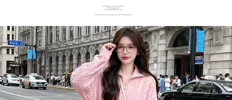 출산 착용 새로운 디자인 센스 반하이넥 지퍼 롱 코트 스웨터 드레스 가을 겨울철 품격 드레스 기본 셔츠 상세 이미지 53