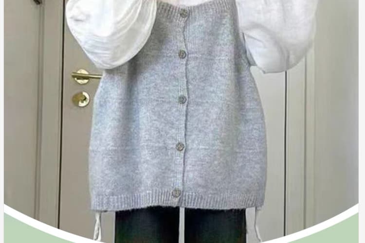 지금 임산부 2026 가을과 겨울 패션 다용도 루즈핏 순면 맨위 조끼 베스트 게으른 착용 가져 가라. 투피스 세트 상세 이미지 2