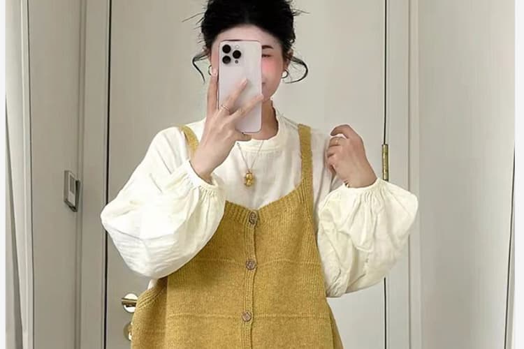 지금 임산부 2026 가을과 겨울 패션 다용도 루즈핏 순면 맨위 조끼 베스트 게으른 착용 가져 가라. 투피스 세트 상세 이미지 18