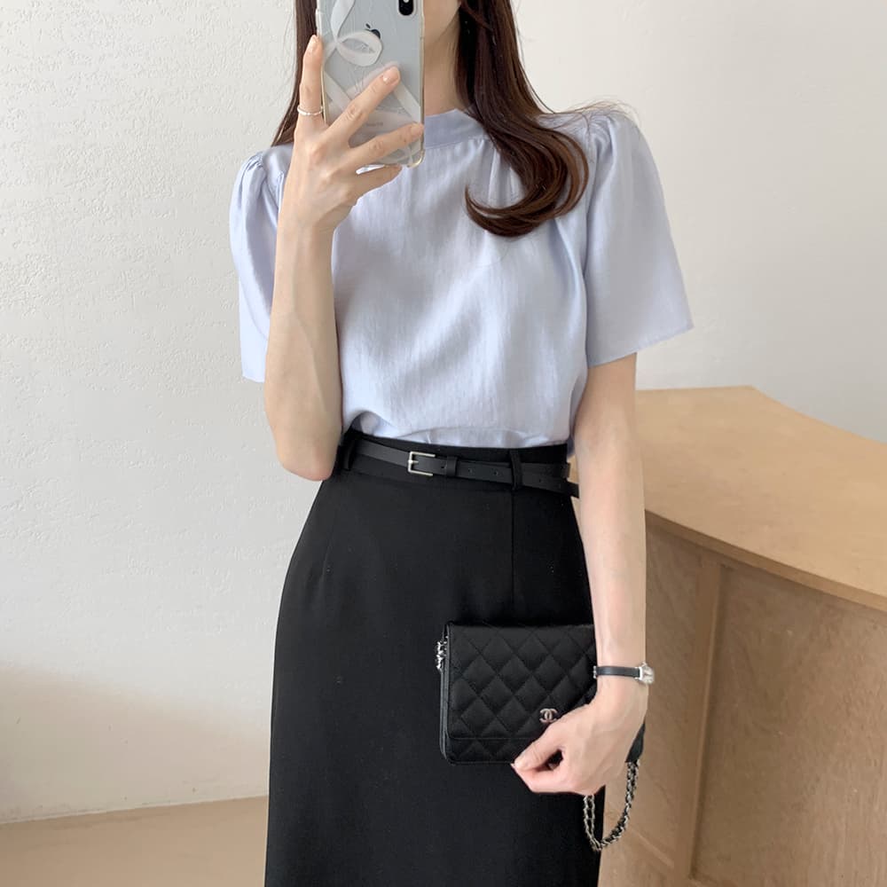 쉬폰 여성 셔츠 프랑스식 Chic 달콤함 품격 부드러운 반팔 맨위 chic 레이스업 디자인 센스 작은 대중 셔츠 상세 이미지 11