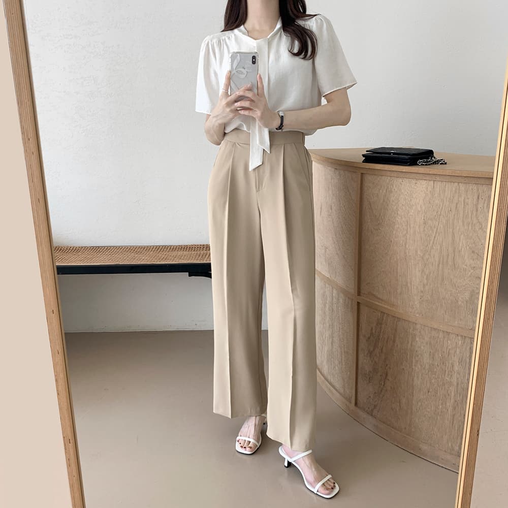 쉬폰 여성 셔츠 프랑스식 Chic 달콤함 품격 부드러운 반팔 맨위 chic 레이스업 디자인 센스 작은 대중 셔츠 상세 이미지 21