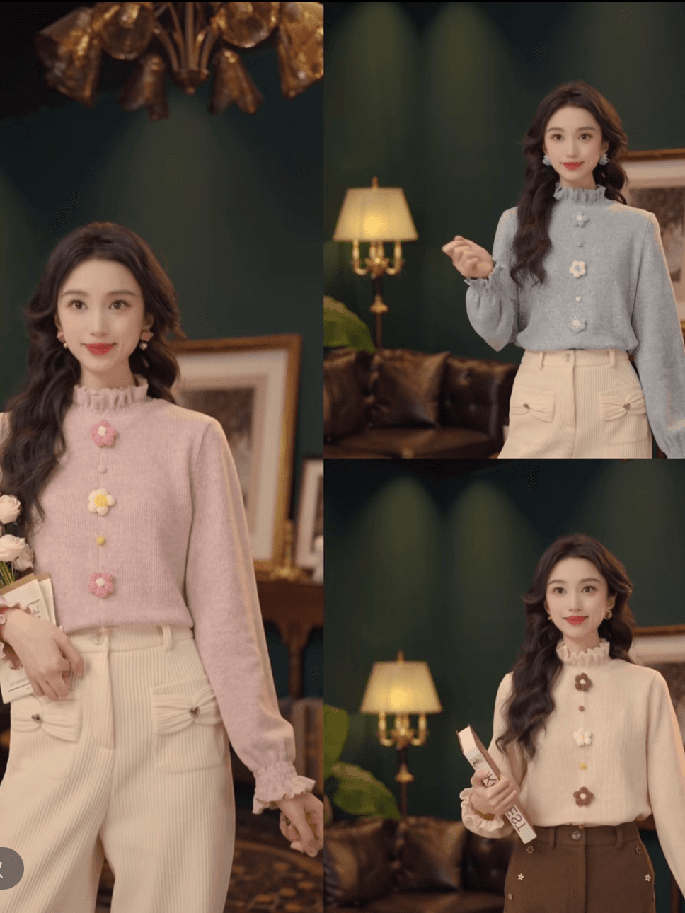 꽃 가을과 꽃 레트로 항구 바람 가을 겨울 두꺼운 스타일 캐주얼 다용도 맨위 상세 이미지 5