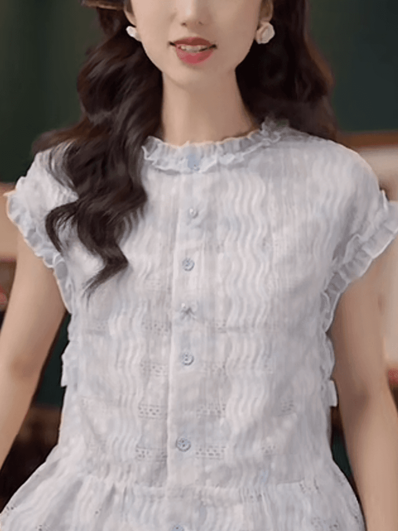 재고 있음 부드러운 셔츠 캐주얼 다용도 반팔 여성 셔츠 여름 맨위 이미지 5