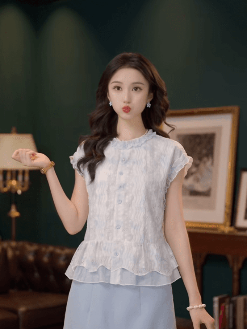재고 있음 부드러운 셔츠 캐주얼 다용도 반팔 여성 셔츠 여름 맨위 이미지 4