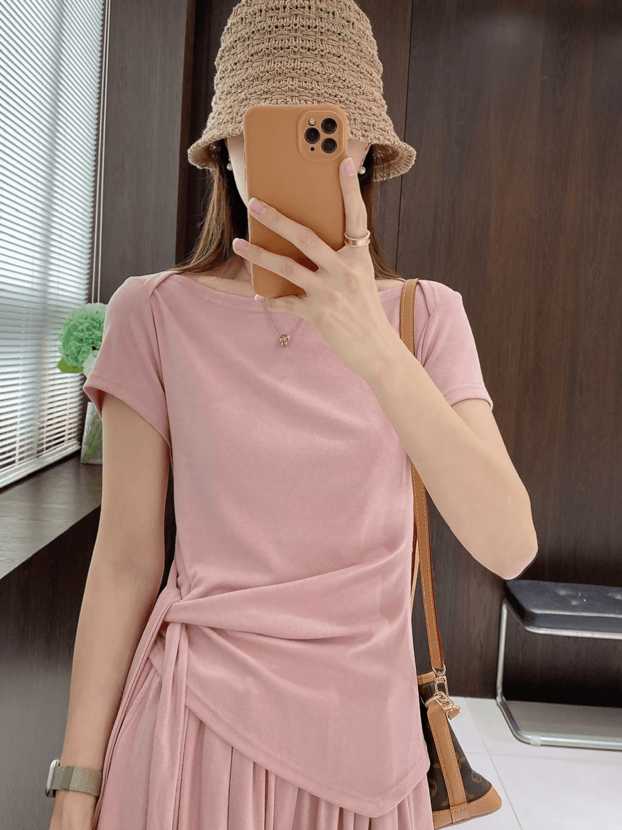 골드 샤 징 직접 만든 여성 의류 세트 dyw10930 여름 스트랩 디자인 t+ 루즈핏 넓은 다리 캐주얼 바지 이미지 5
