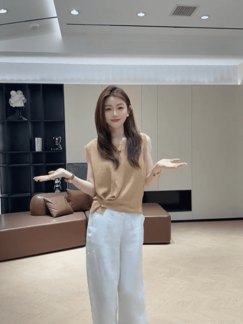 콩 추천 여름 싱글 줄 버튼 디자인 센스 하이웨이스트 아마 바지 다용도 작은 키 캐주얼 상세 이미지 6