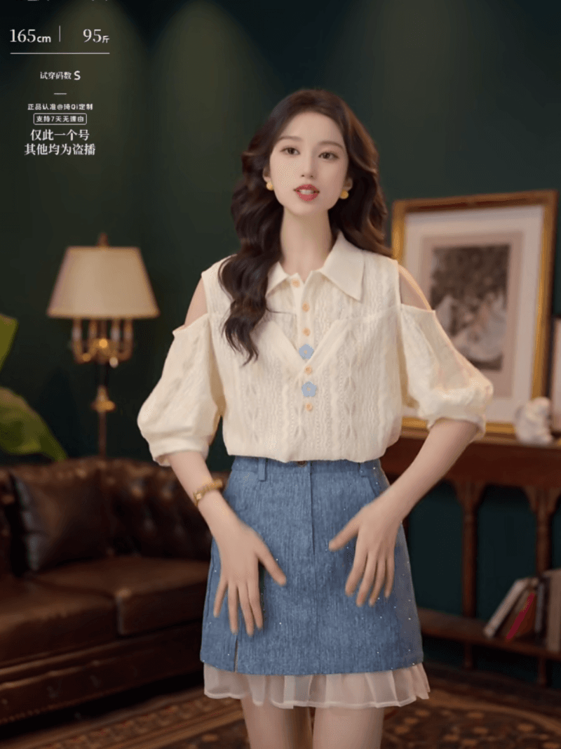 살구 꽃 비 가을 부드러운 셔츠 캐주얼 다용도 반팔 여성 셔츠 여름 맨위 10 미니 스커트 상세 이미지 8
