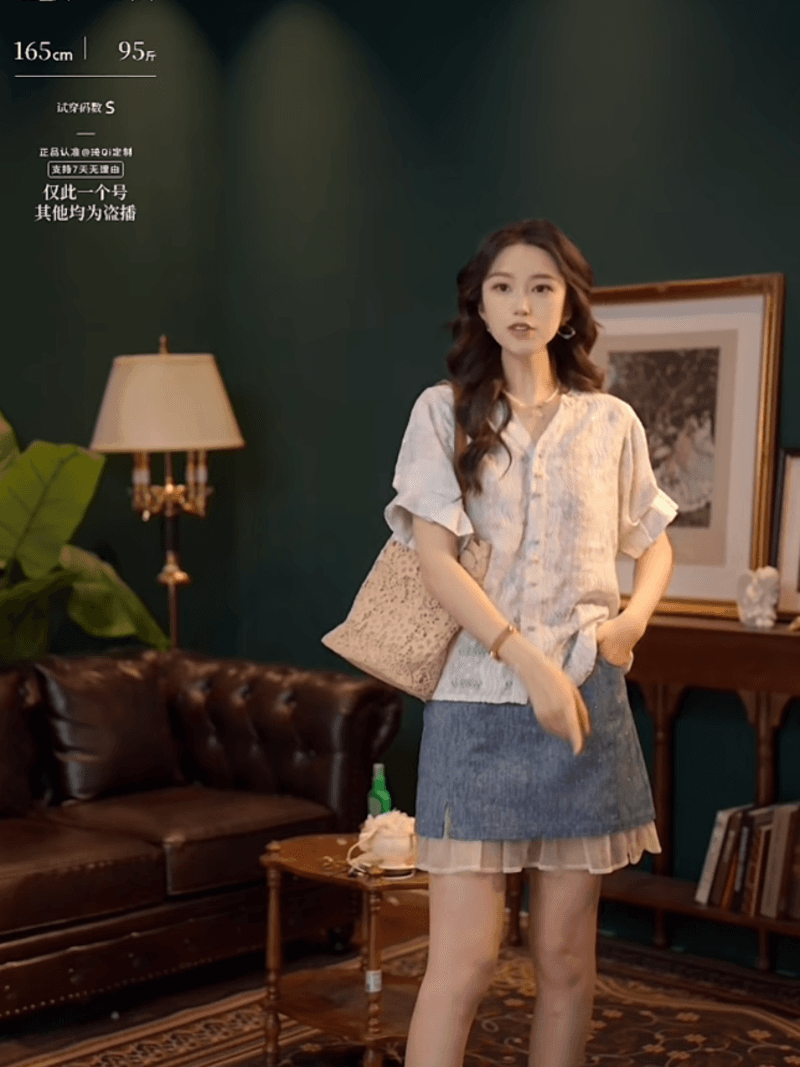 스타 바다 모래 부드러운 셔츠 캐주얼 다용도 반팔 여성 셔츠 여름 맨위 세트 이미지 4