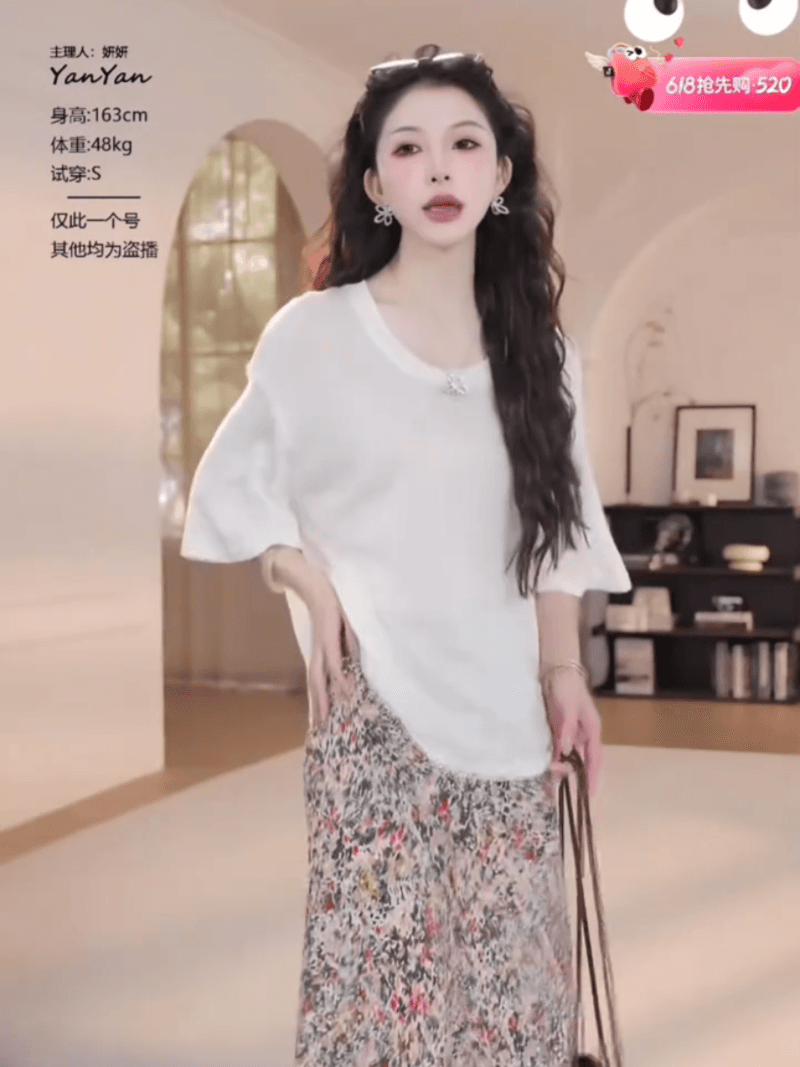 여름 단색 루즈핏 느긋한 센스 반팔 t 셔츠 세트 상세 이미지 4