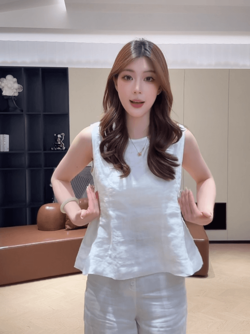 콩 추천 여름 허리 수축 슬림해 보이는 문예 작은 셔츠 다용도 민소매 맨위 품격 세트 상세 이미지 4