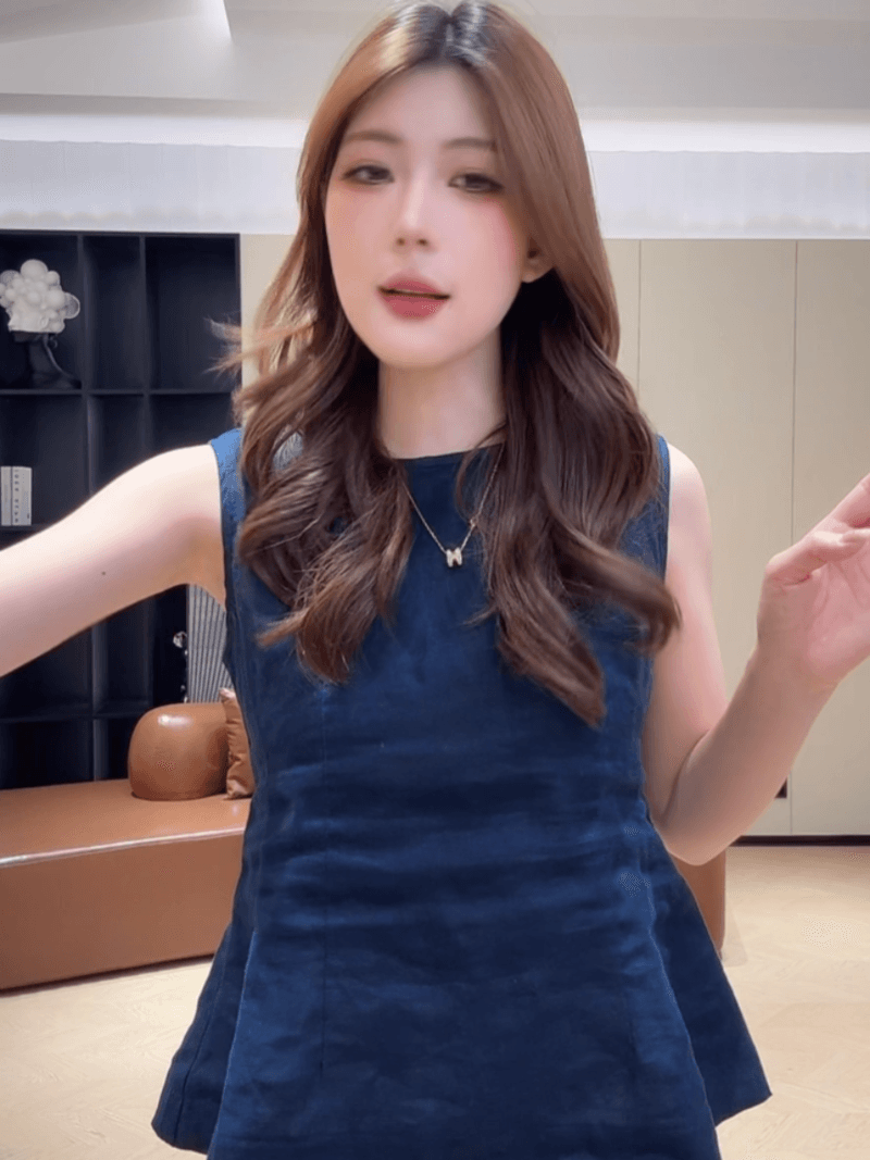 콩 추천 여름 허리 수축 슬림해 보이는 문예 작은 셔츠 다용도 민소매 맨위 품격 세트 상세 이미지 17