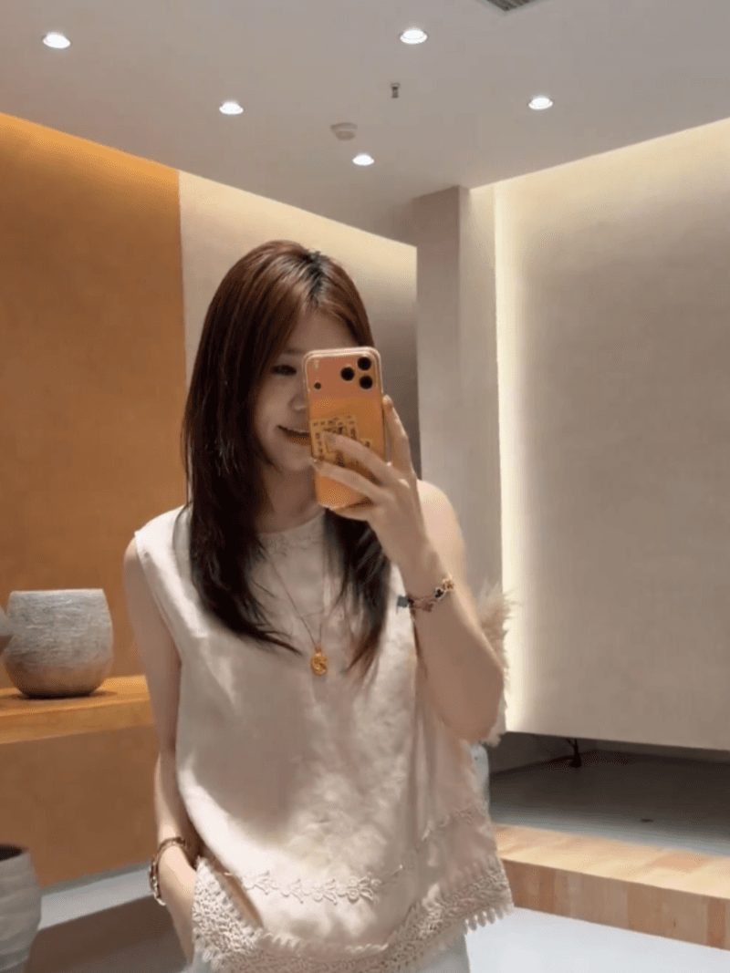 여름 루즈핏 3 차원 자수 민소매 맨위 품격 단색 다용도 작은 셔츠 세트 상세 이미지 20