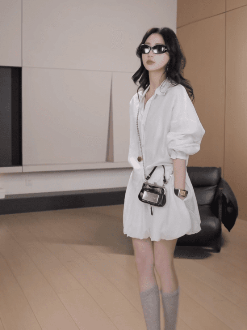 잉 어린이 맞춤 교회 저녁 종 여름 캐주얼 얇은 스타일 긴팔 셔츠 미니멀리즘 하이웨이스트 꽃밭 미니 스커트 상세 이미지 14