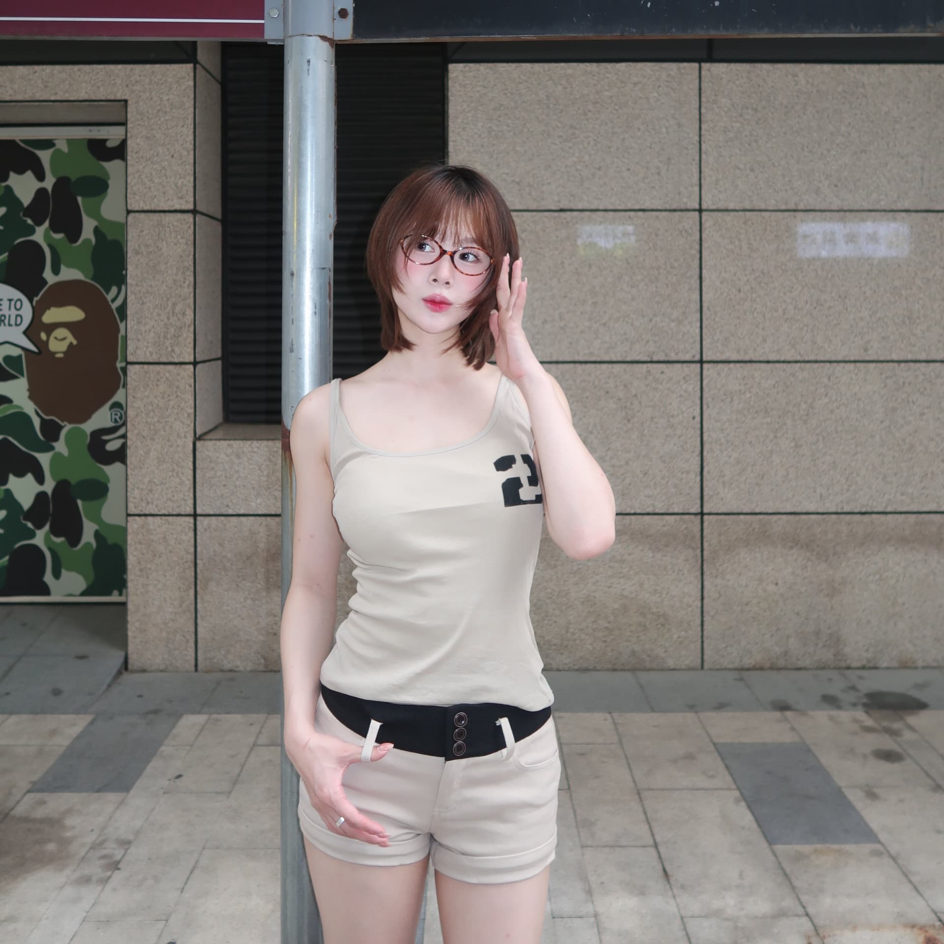 한 좋은 달콤한 warden edge 카키 색 조끼 여성 여름 외출용 몸매 가꾸기 슬림해 보이는 핫걸 민소매 슬립 맨위 이미지 2