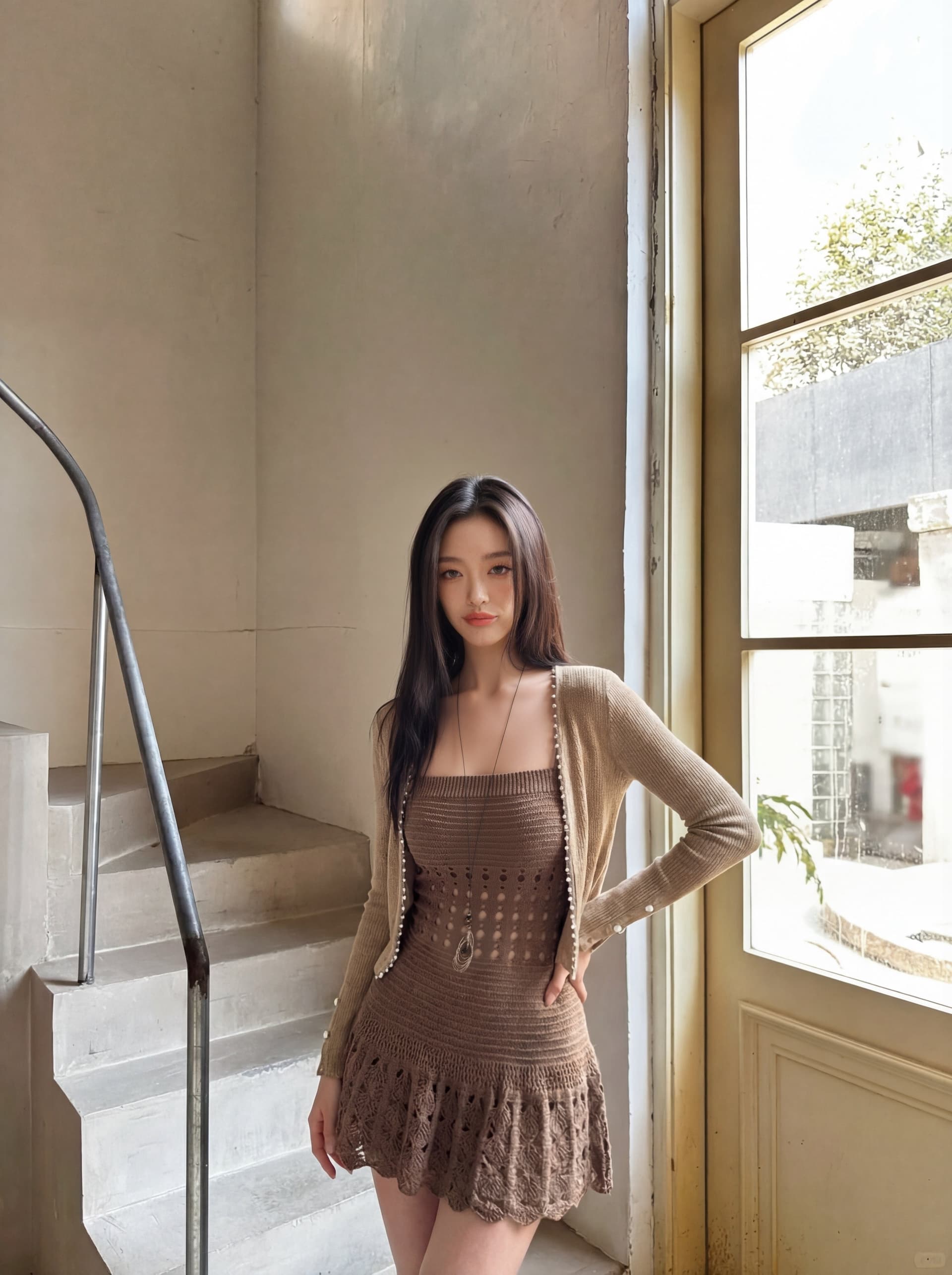 aomalm 덜 또한 눈 존재 함 ~ 중 갭 프랑스식 니트 홀로우 아웃 슬립 티셔츠 여성 여름 허리 수축 순수한 욕망 맨위 상세 이미지 3