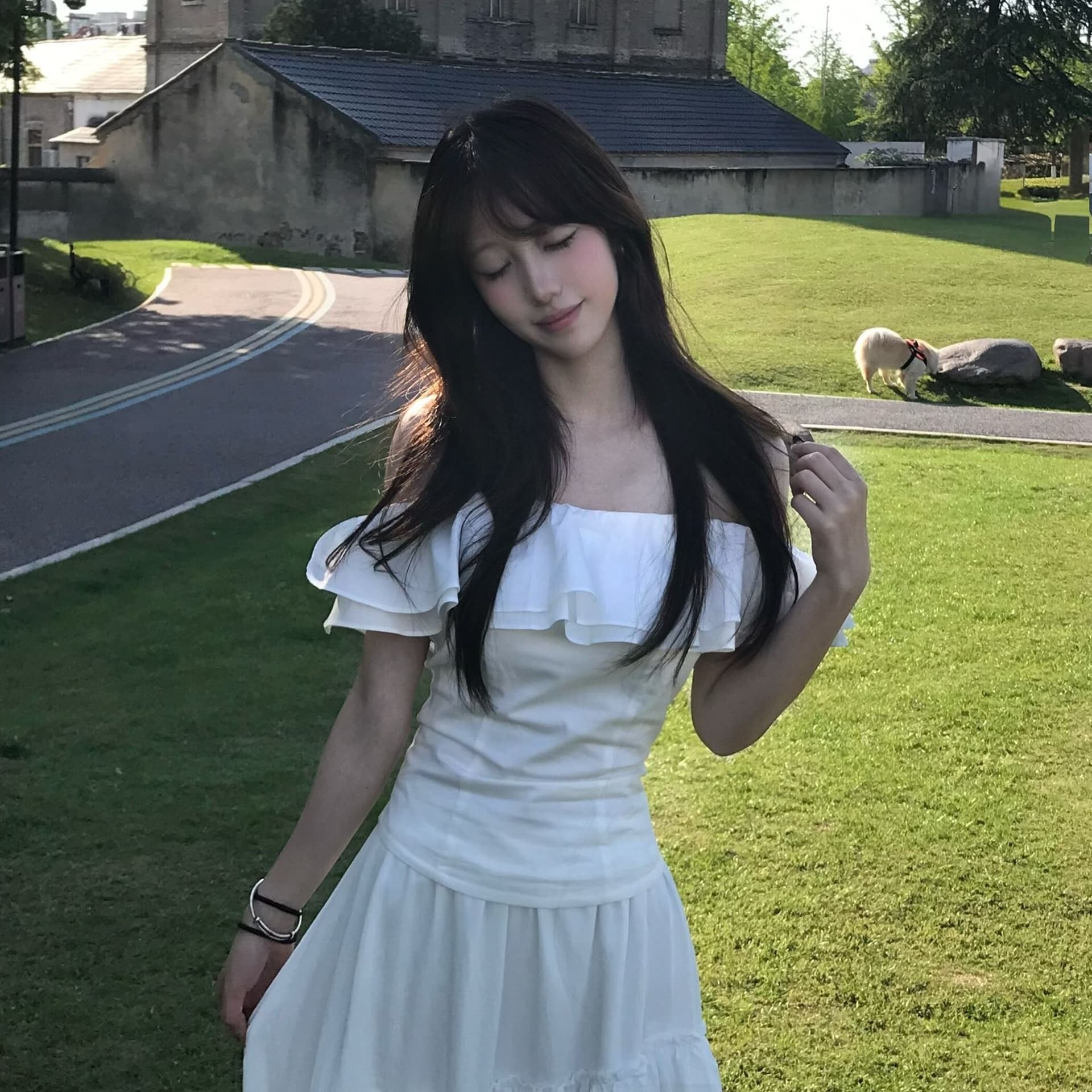 8uioio 주요 추진력 시실리 휴일 화이트 오프숄더 쇼트 스타일 여성 셔츠 여름 새로운 슬림해 보이는 맨위 이미지 2