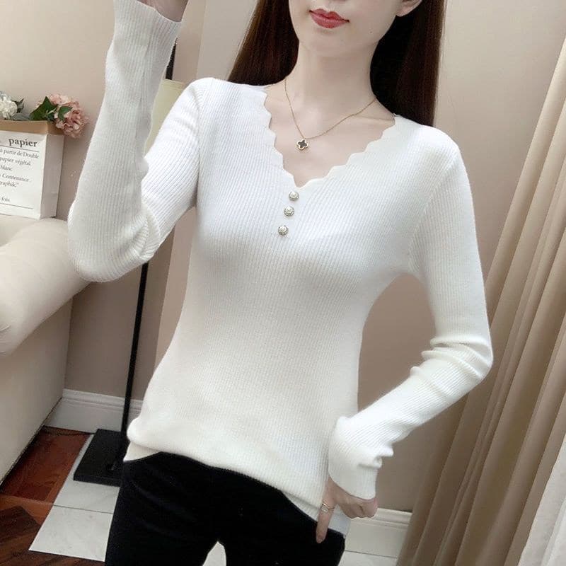봄과 가을 옷 2026 새로운 폭발 기본 셔츠 여성 인사이드 가져 가라. 여성 스웨터 올해 인기 세련된 패션 외국 가스 맨위 이미지 3