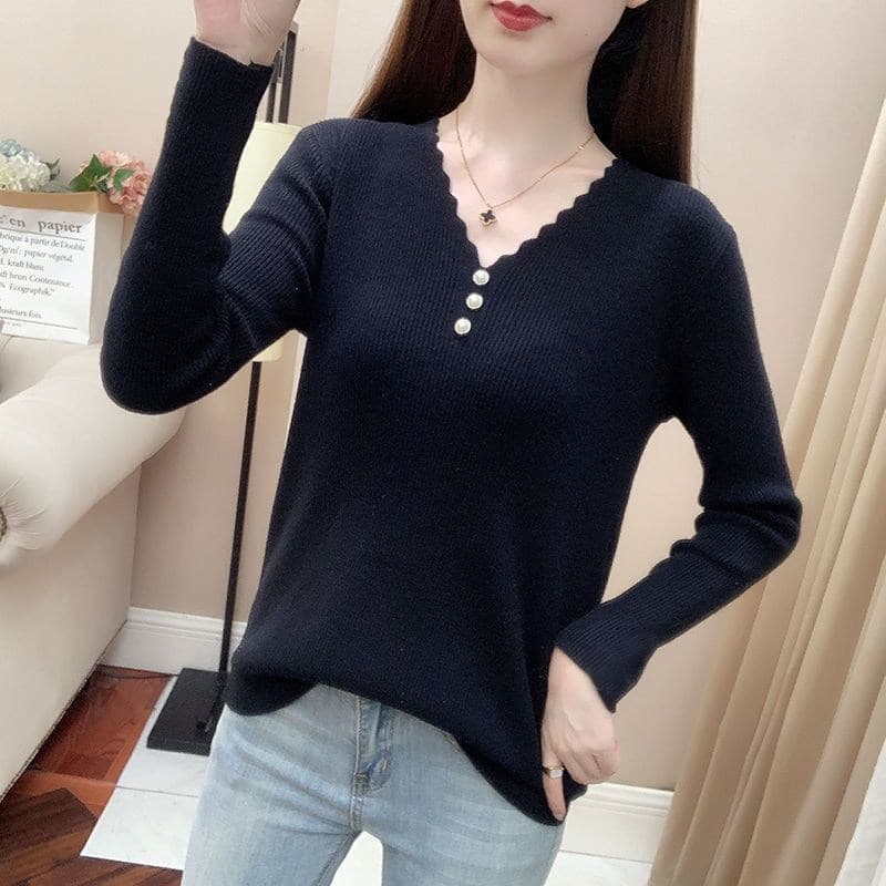 봄과 가을 옷 2026 새로운 폭발 기본 셔츠 여성 인사이드 가져 가라. 여성 스웨터 올해 인기 세련된 패션 외국 가스 맨위 상세 이미지 22