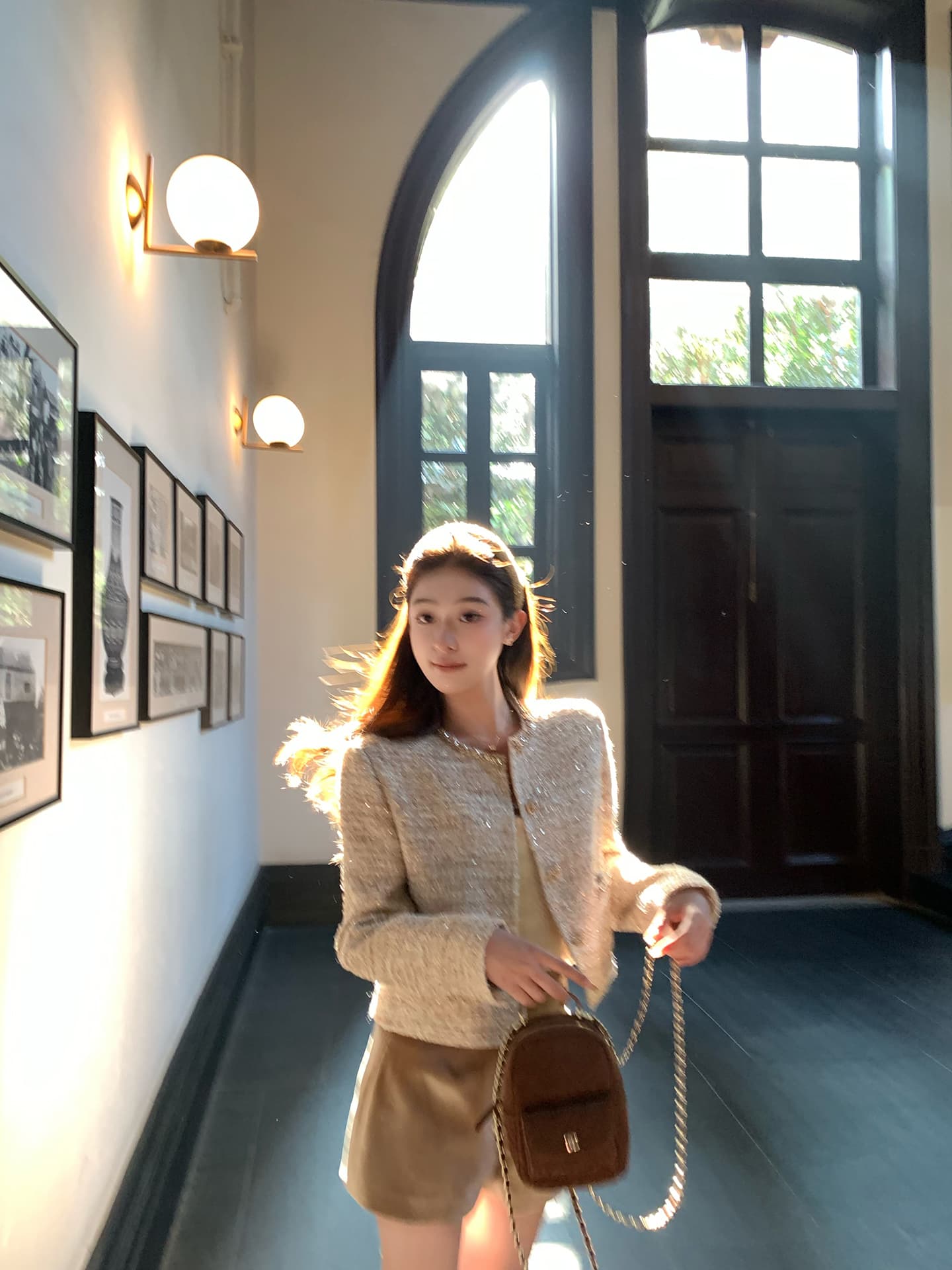 cchen 첸 첸 향기로운 부서 princess 트위드 작은 샤넬 스타일 재킷 라운드 넥 고급 슬림해 보이는 품격 맨위 상세 이미지 10