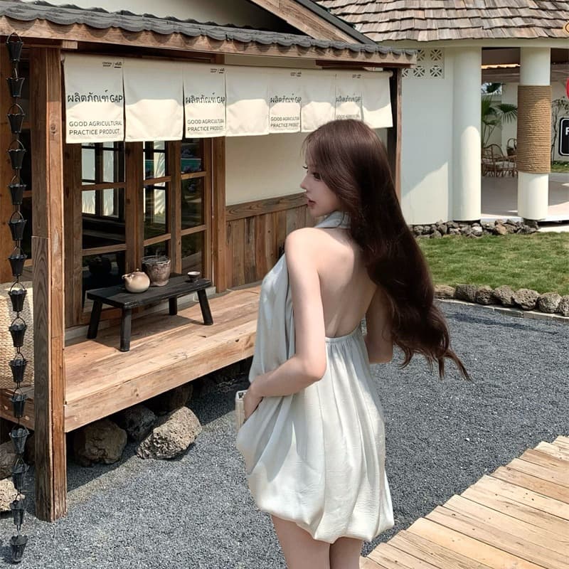 실사 정가 조용한 럭셔리 비싼 여성 감기 비싼 센스 V넥 행침 목 백리스 새틴 셔츠 슬림해 보이는 세련된 맨위 이미지 5