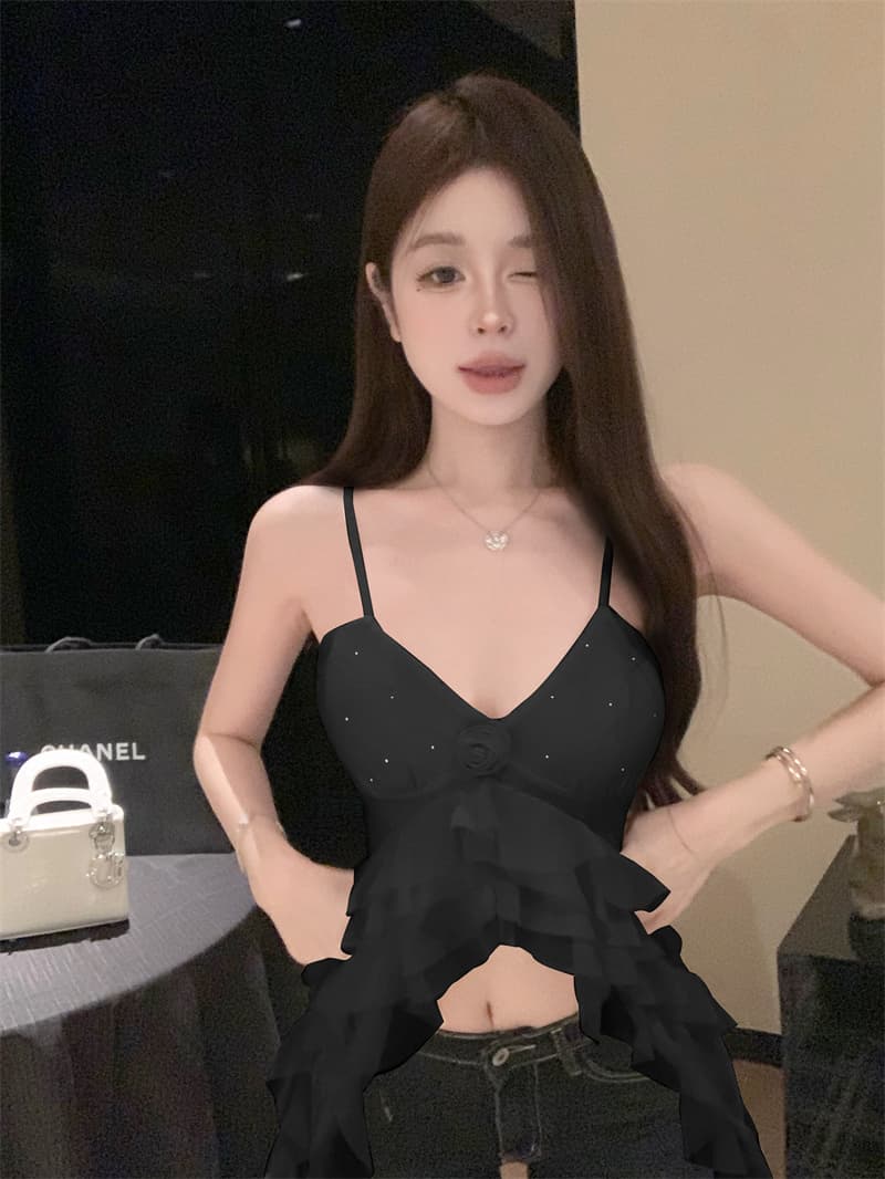 실사 정가 2026 새로운 핫걸 불규칙 허리 수축 몸매 가꾸기 슬림해 보이는 몸 전체 핫픽스 슬립 맨위 여성 이미지 2