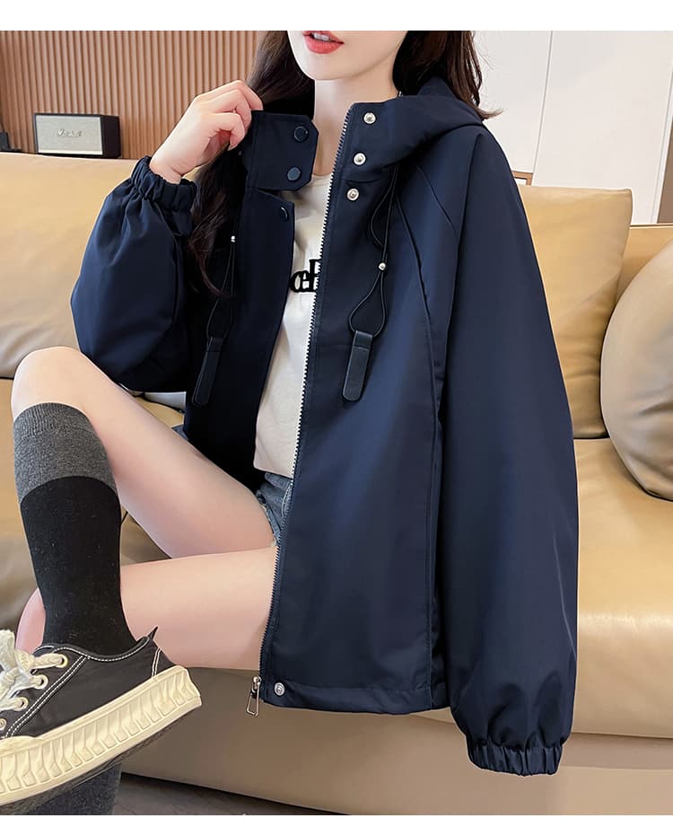 실사 가을 후드 디자인 센스 요금 외투 디자인 센스 루즈핏 다용도 작은 키 워크웨어 재킷 상세 이미지 15