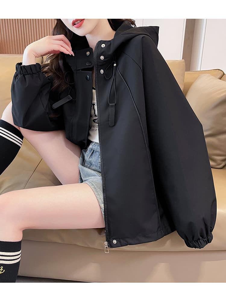 실사 가을 후드 디자인 센스 요금 외투 디자인 센스 루즈핏 다용도 작은 키 워크웨어 재킷 상세 이미지 23