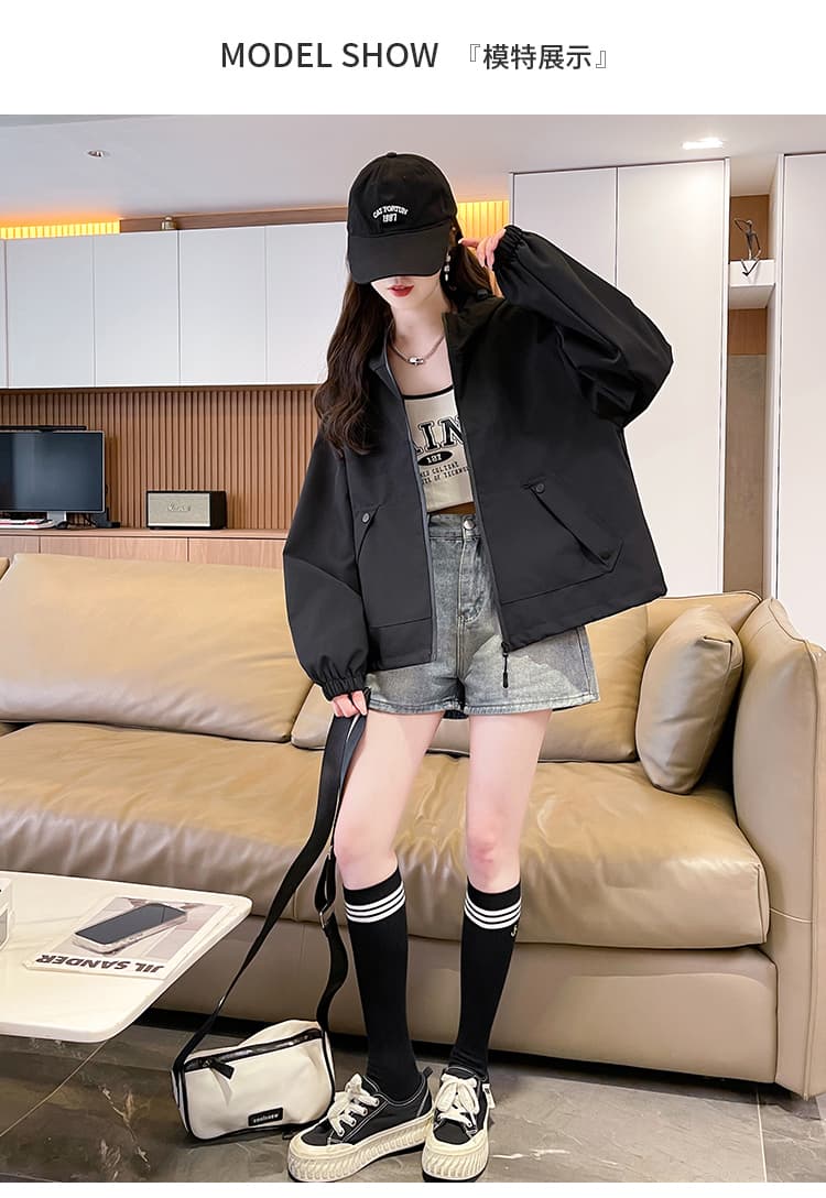 실사 자켓 여성 코트 가을 새로운 루즈핏 다용도 후드 긴팔 맨위 한국 스타일 캐주얼 재킷 상세 이미지 9