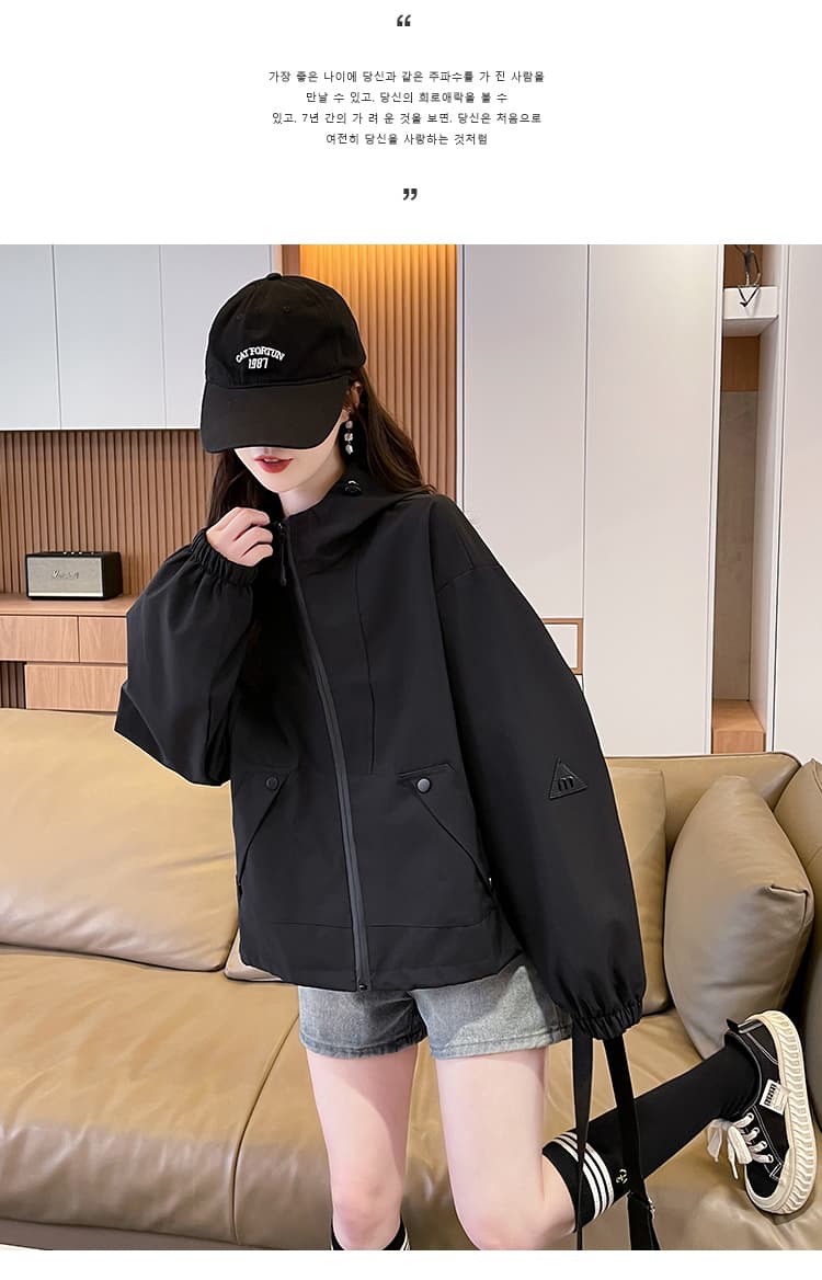 실사 자켓 여성 코트 가을 새로운 루즈핏 다용도 후드 긴팔 맨위 한국 스타일 캐주얼 재킷 상세 이미지 10