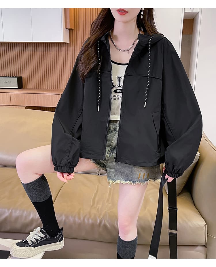 실사 후드 자켓 여성 코트 가을 새로운 루즈핏 캐주얼 작은 키 워크웨어 재킷 맨위 상세 이미지 13