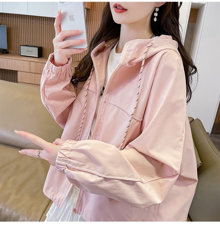 실사 후드 자켓 여성 코트 가을 새로운 루즈핏 캐주얼 작은 키 워크웨어 재킷 맨위 상세 이미지 25