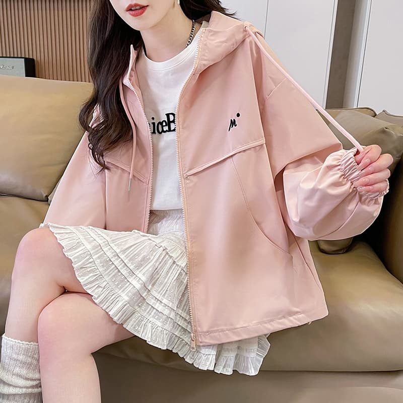 실사 후드 자켓 여성 코트 가을 새로운 루즈핏 한국 스타일 작은 키 워크웨어 재킷 맨위 이미지 2