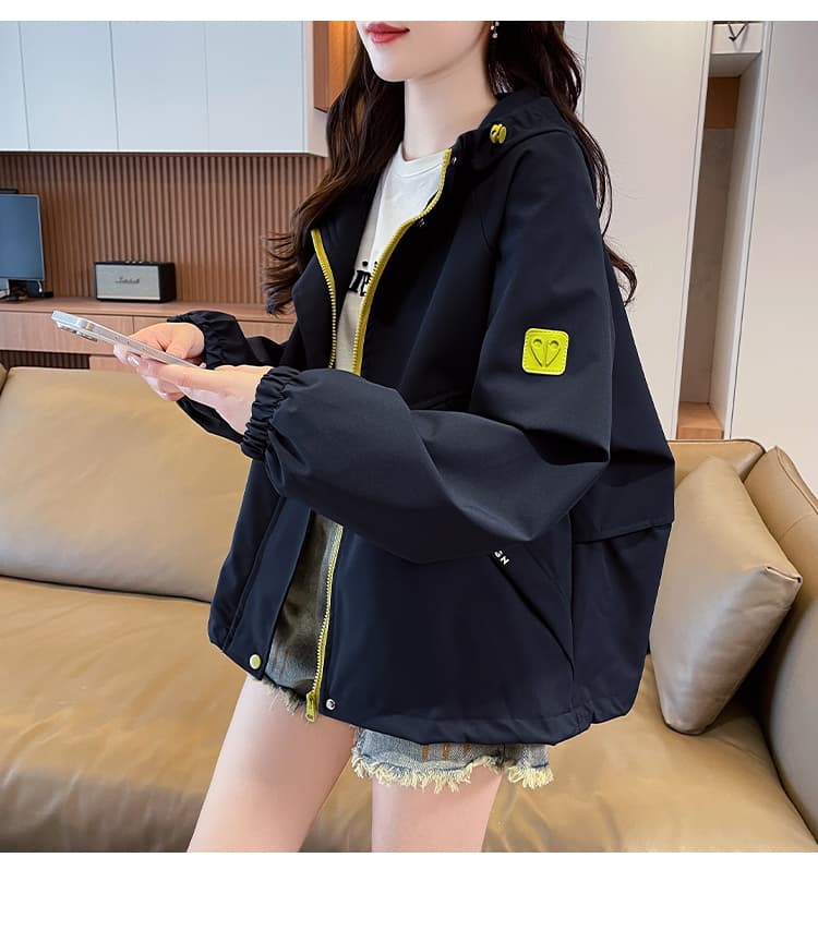 실사 캐주얼 다용도 자켓 한국 스타일 루즈핏 야구 유니폼 외국 가스 후드 워크웨어 재킷 여성 코트 상세 이미지 19