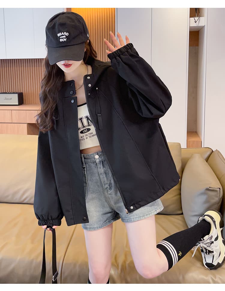 실사 겨울 후드 디자인 센스 요금 외투 디자인 센스 루즈핏 다용도 작은 키 워크웨어 재킷 면 옷 상세 이미지 15