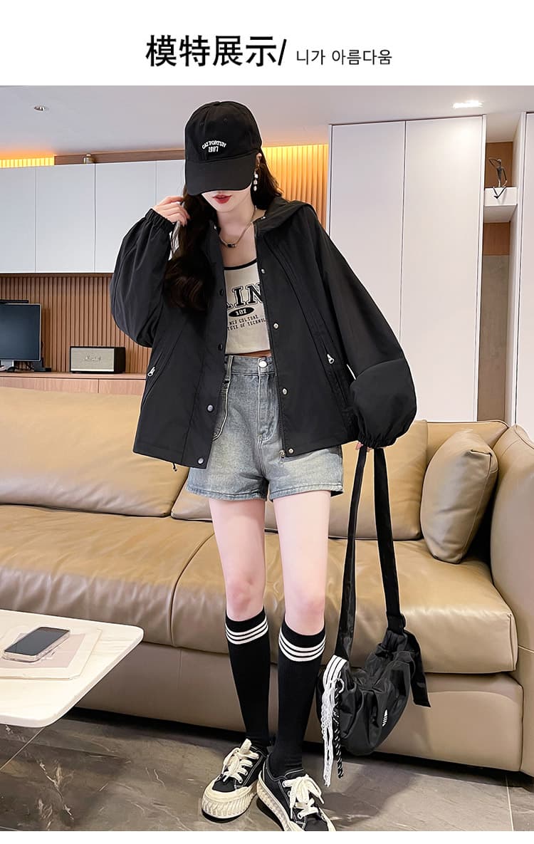 실사 겨울 후드 디자인 센스 자켓 면 의류 재킷 디자인 센스 루즈핏 다용도 작은 키 워크웨어 면 옷 상세 이미지 9