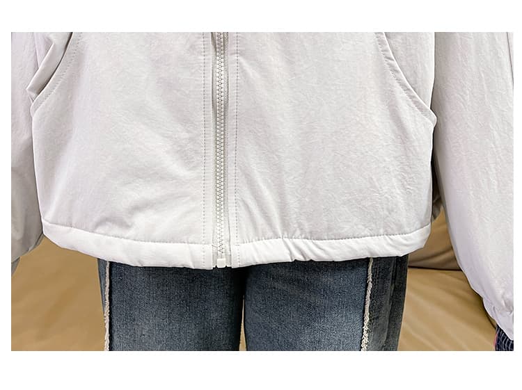 실사 패션 후드 패치워크 색상 면 의류 재킷 자켓 여성 새로운 루즈핏 캐주얼 작은 키 쇼트 스타일 면 옷 상세 이미지 29