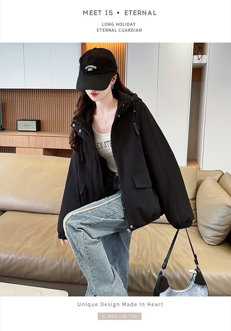 실사 쇼트 스타일 자켓 면 옷 고급 센스 튀김 거리 작은 대중 아메리칸 워크웨어 바람막이 여성 코트 가을 겨울 플러스 두꺼운 스타일 상세 이미지 13
