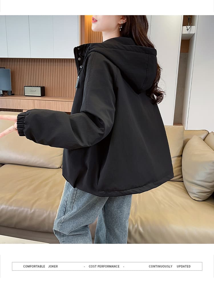 실사 쇼트 스타일 자켓 면 옷 고급 센스 튀김 거리 작은 대중 아메리칸 워크웨어 바람막이 여성 코트 가을 겨울 플러스 두꺼운 스타일 상세 이미지 16
