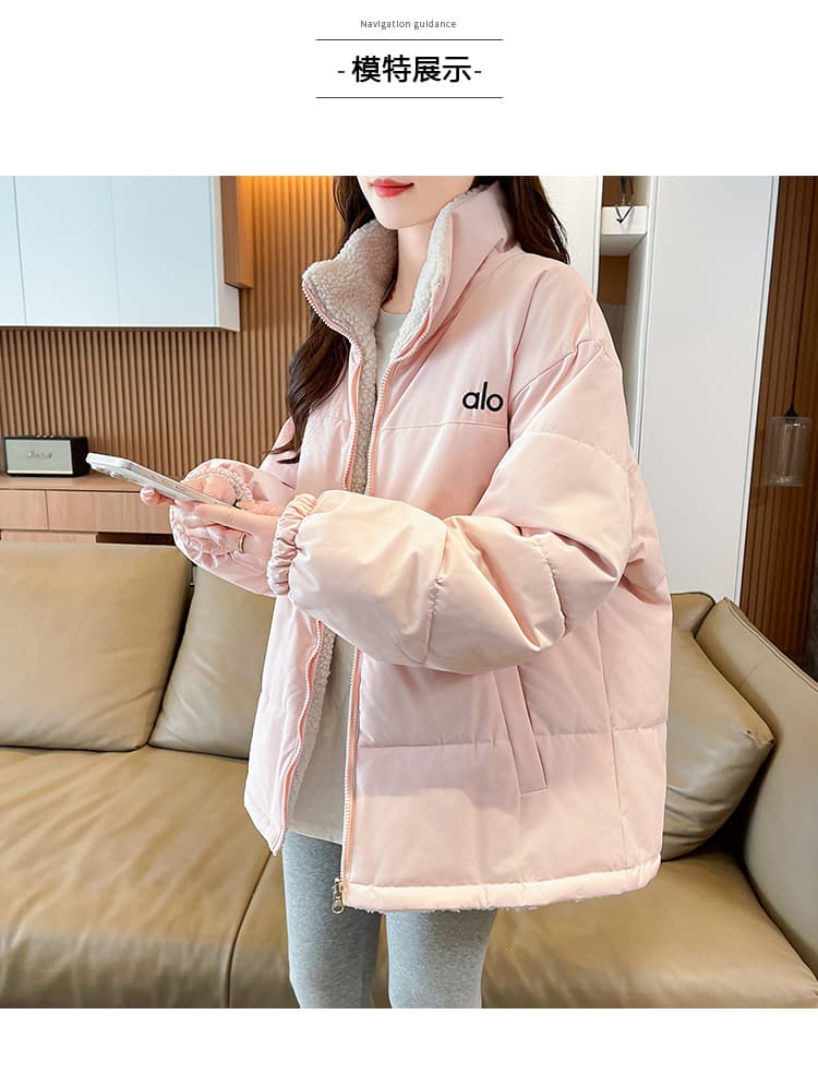 양면 착용 양털 여성 코트 가을 겨울철 루즈핏 디자인 센스 털이 있고 두꺼운 다용도 캐주얼 Parker 서비스 면 옷 상세 이미지 9