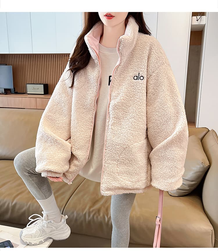 양면 착용 양털 여성 코트 가을 겨울철 루즈핏 디자인 센스 털이 있고 두꺼운 다용도 캐주얼 Parker 서비스 면 옷 상세 이미지 14