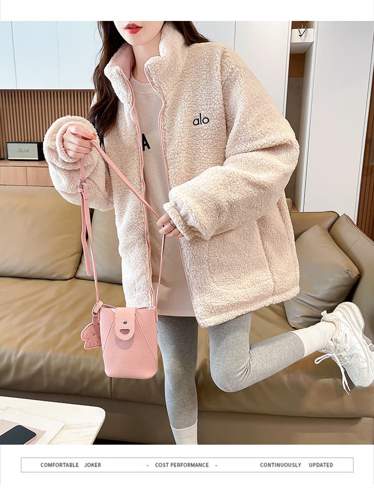양면 착용 양털 여성 코트 가을 겨울철 루즈핏 디자인 센스 털이 있고 두꺼운 다용도 캐주얼 Parker 서비스 면 옷 상세 이미지 16