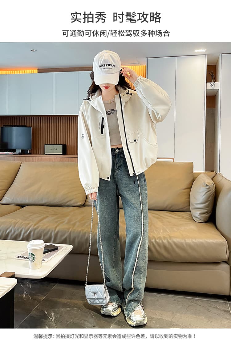 실사 이른 봄 후드 재킷 2026 새로운 외국 가스 캐주얼 한국 스타일 자켓 다용도 패션 재킷 상세 이미지 8