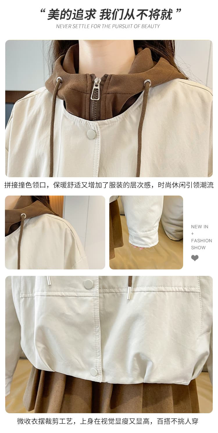 실사 이른 가을 후드 재킷 2026 새로운 외국 가스 초기 고등학생 여성 자켓 다용도 패션 재킷 상세 이미지 7