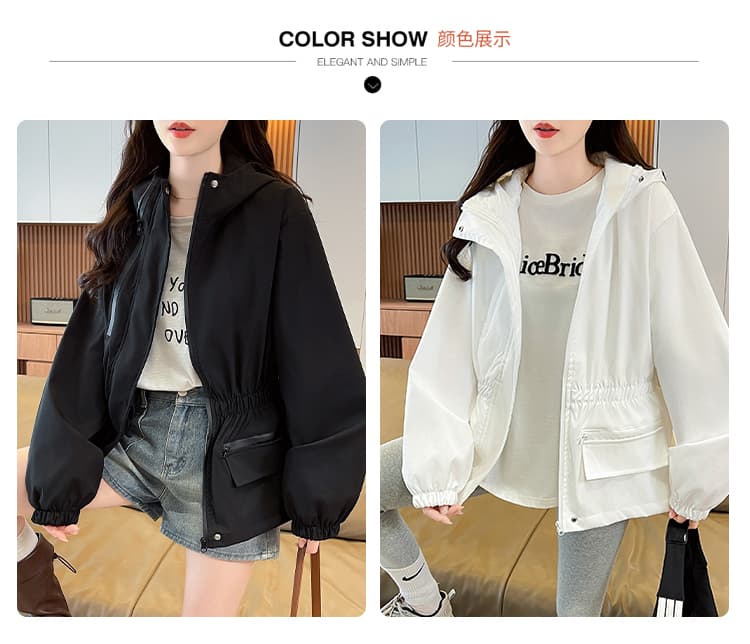 실사 후드 자켓 여성 코트 가을 새로운 루즈핏 캐주얼 작은 키 워크웨어 재킷 맨위 상세 이미지 4