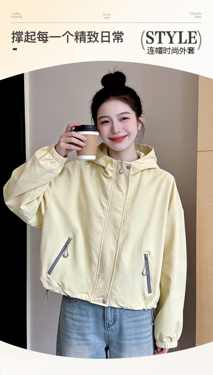 실사 쇼트 스타일 자켓 워크웨어 재킷 봄 가을 새로운 고유 한 Chic 작은 키 캐주얼 재킷 상세 이미지 1