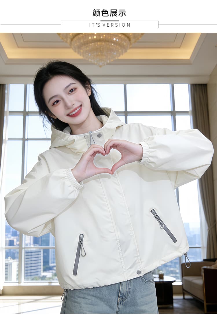 실사 쇼트 스타일 자켓 워크웨어 재킷 봄 가을 새로운 고유 한 Chic 작은 키 캐주얼 재킷 상세 이미지 9