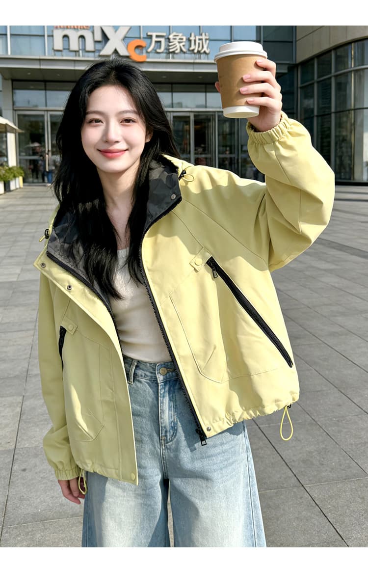 실사 자켓 여성 코트 봄 가을 새로운 루즈핏 다용도 후드 긴팔 맨위 한국 스타일 캐주얼 재킷 상세 이미지 12